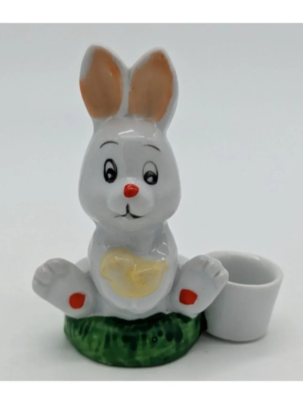 Vintage Simon Porcelain Rabbit Bunny Candle Holder Fit mini candlesticks easter